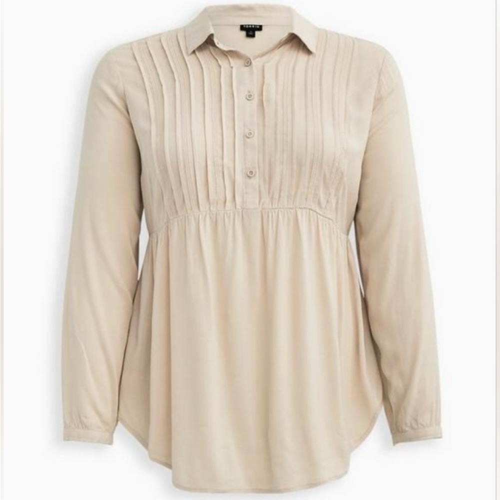 Torrid Slub Lace Trim Tunic Top